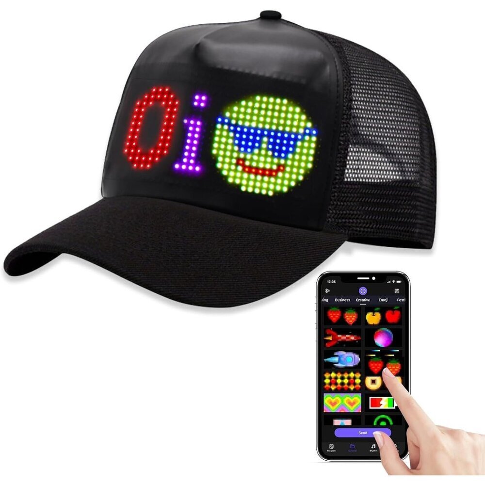 Women Led Cool Novelty Bluetooth Control Supports Text Patterns Baseball Caps